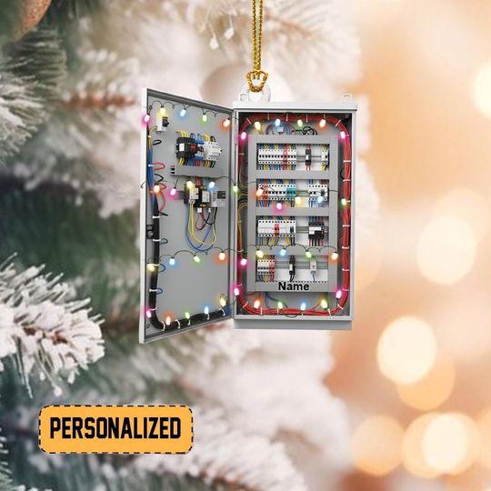 Discover Personalized Distribution Board Christmas Ornament, Lineman Electrician Ornament, Utility Worker Ornament, Electrical Panel