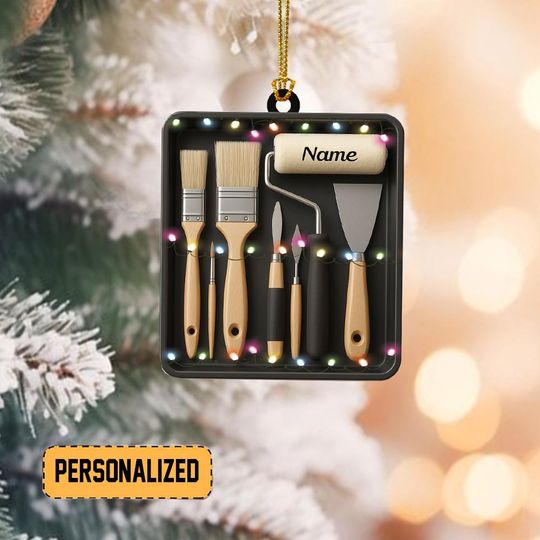 Discover Personalized Painter Christmas Ornament, House Painter Ornament Decor, Painting Tools Ornament Gift, Paint Roller Ornament Gift