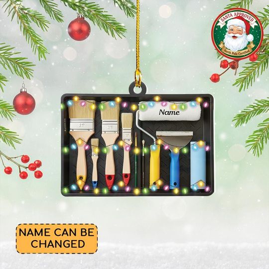 Discover Personalized Painter Christmas Ornament, House Painter Ornament Decor, Painting Tools Ornament Gift, Paint Roller Ornament Gift
