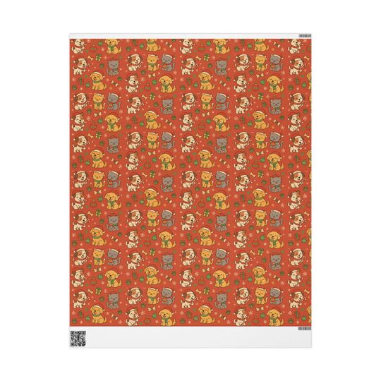 Discover Dog & Cat Holiday Wrapping Paper: Pet Lover Gift Wrap