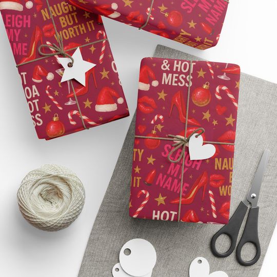Discover Sassy Christmas Wrapping Paper: High Heels, Candy Canes, Lips