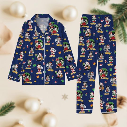 Discover Mickey Minnie Christmas Pajamas, Mickey And Friends Pajama, Christmas Family Pjs, Long Sleeve Pajamas, Mickey Very Merry Christmas Pjs