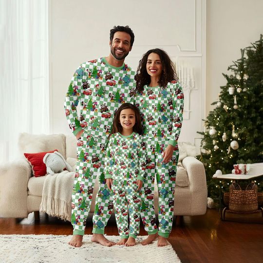 Discover Christmas Disney Family Pajamas Set, Disneyland Holiday Pajamas, Mickey Toy Story Cars Xmas Pjs, Magic Kingdom Sweatshirt And Pants