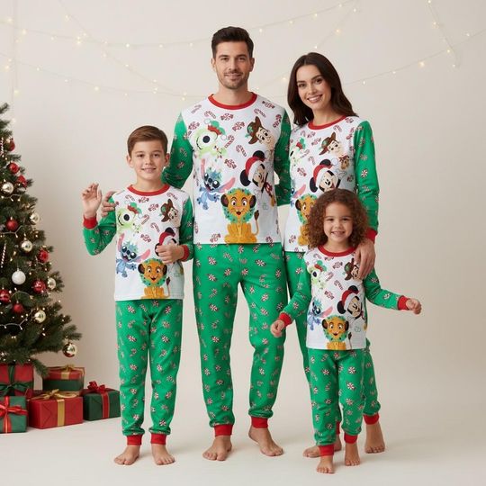 Discover Disney Long Sleeve Pajamas Set, Mickey Christmas Pajamas Family, Lion King Matching Pajamas, Xmas Holiday Gift