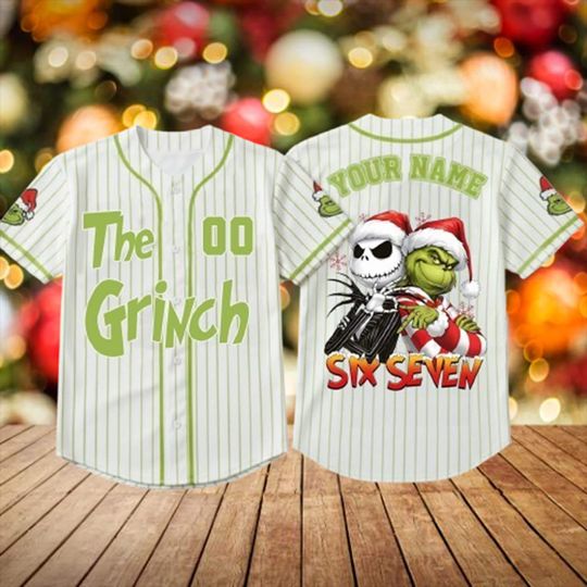 Discover Personalized Grinch67 Jersey Shirt, Custom Name funny character Family, Personalized The funny character Christmas Baseball Jersey,Funny funny character Baseball shirt