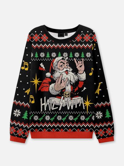 Hail Santa Ugly Christmas Sweater, Santa Claus Sweater, Ugly Sweater Sweater