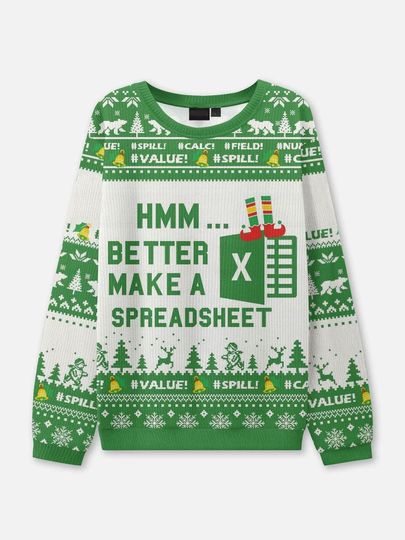 Excel Spreadsheet Maker Ugly Christmas Sweater, Excel Group Matching Sweatshirt