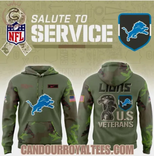 Discover Detroit Lion Military Appreciation Legend 2025 3D Hoodie Gift For Chirstmas