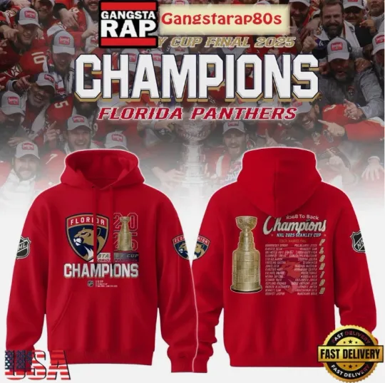 Discover Panther Stanley Cup 2025 Champions All Over Print 3D Hoodie Gift For Christmas