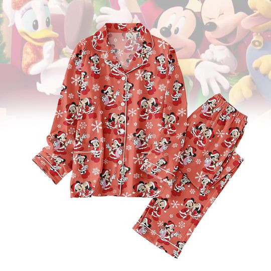 Discover Disney Mickey Minnie Christmas Pajamas, Disney Holiday Sleepwear Set, Warm Thick Family Pajamas, Cute Xmas Gift, Holiday Pajama