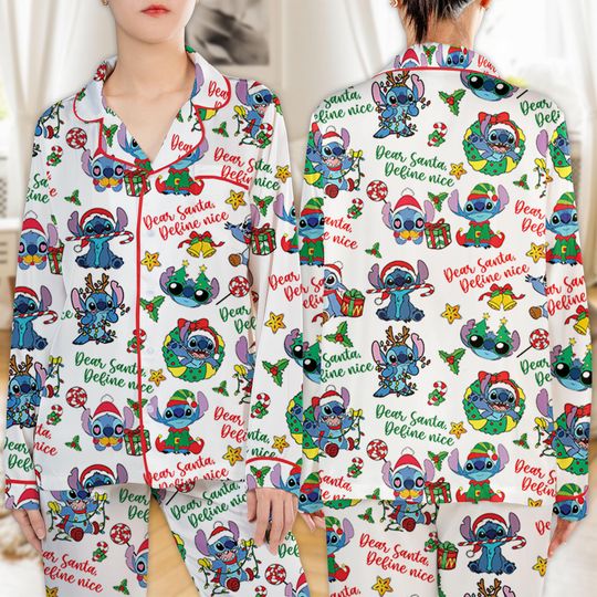 Discover Pesonalized Santa Stitch Christmas Pajamas Set Lilo Stitch Women Pajamas Disneyland Family Christmas Pajamas Mickey Very Merry Christmas