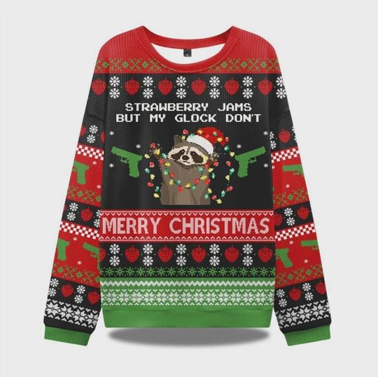 Discover Strawberry Jams But My Glock Dont Merry Christmas Ugly Sweater