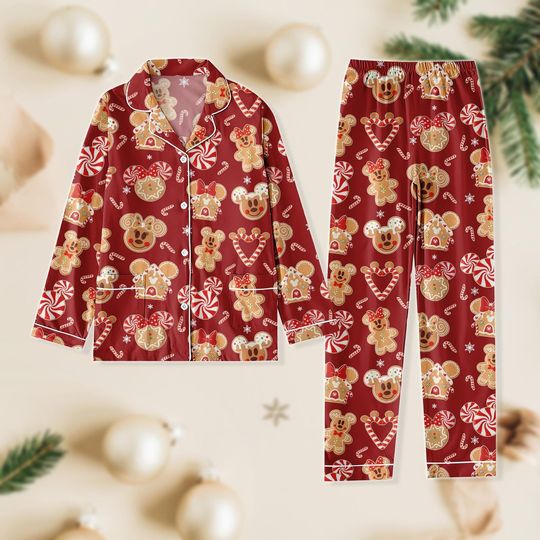 Discover Disney Pajamas Set, Gingerbread Xmas Pajamas Family, Mickey Mouse Matching Sleepwear Set, Holiday Gift For All Ages