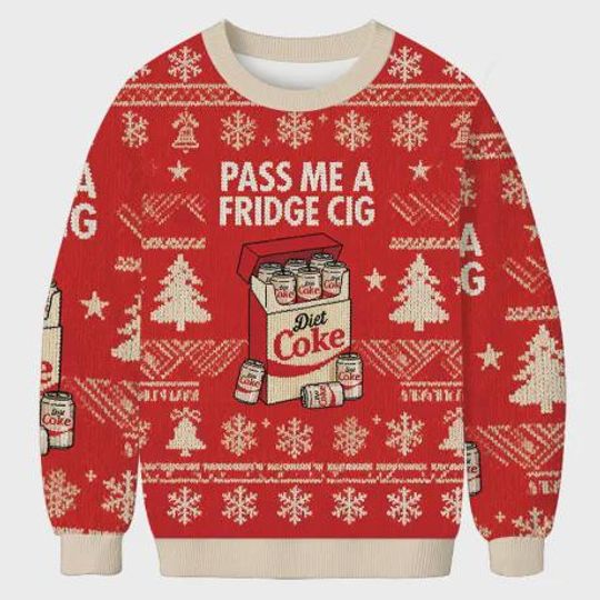Diet Coke Cigarette Pack Christmas Ugly Sweatshirt
