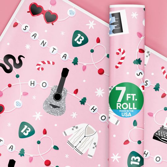 Discover In My Christmas Era Wrapping Paper, Holiday Gift Wrapping Paper Roll, Santa Kids Music Concert Wrapping Paper, 24 in x 7 feet, 1 Roll