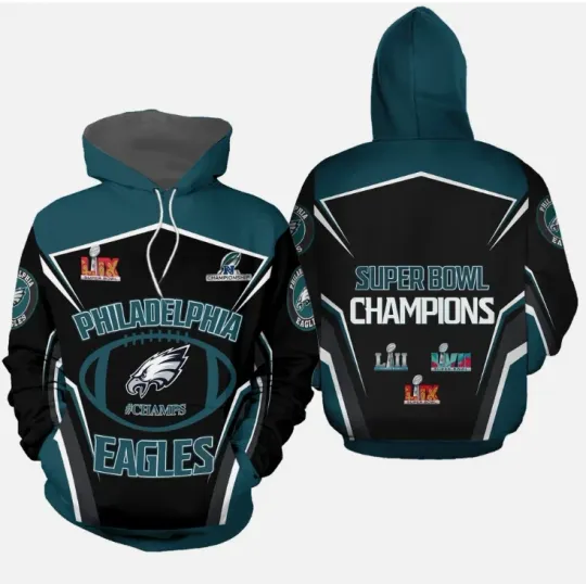 Discover Philadelphia Football Team 2025 Champions 3D Hoodie Gift For Christmas