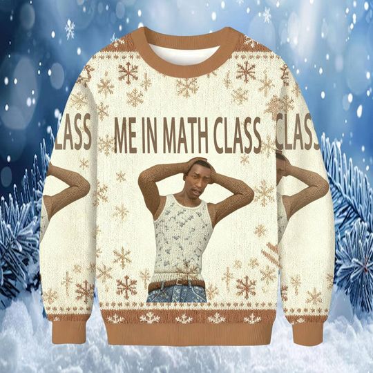 Discover Me in Math Class Ugly Christmas Sweater, CJ Meme Funny Christmas Sweatshirt, Funny Group Party Gift, Holiday Crewneck 2025