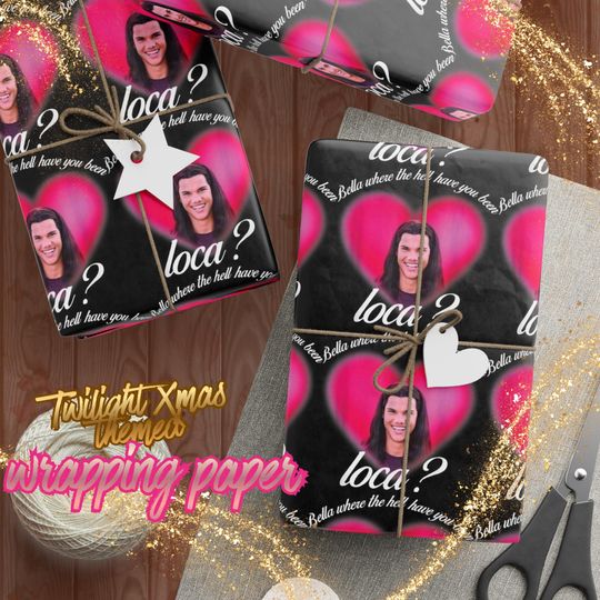 Funny Twilight Meme Jacob Black Wrapping Papers, Twilight Gift Wrap, Movie Fans, Novelty Gift, Holiday Gift Wrap
