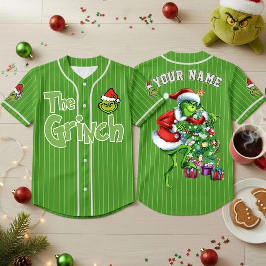 Discover Personalized Funny Character Baseball Jersey with Custom Name for Family and Christmas