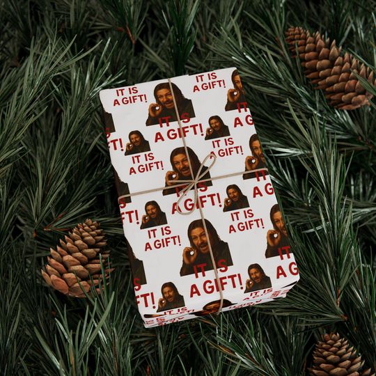 Discover It Is A Gift Wrapping Paper, Gift Wrap, Unique Holiday Wrapping Paper, Humor Xmas Gift Wrap for Friends,  Movie Inspired Gift Wrap