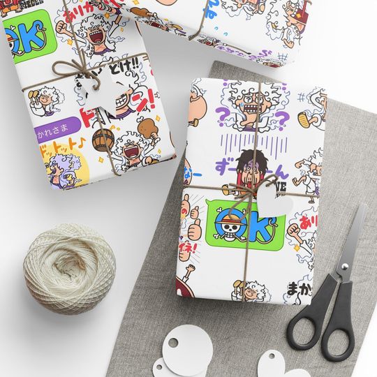 Discover anime gift wrapping paper Luffy Christmas birthday anniversary Viking Cartoon Characters Wrapping Paper
