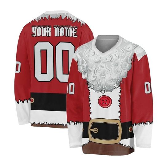 Discover Santa Hockey Jersey Custom Name and Number, Xmas Style Men's Jersey