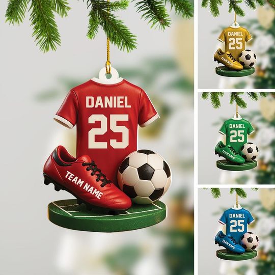 Discover Personalized Soccer Christmas Ornament, Soccer Player 2D Ornament Decor, Soccer Team Gift, Xmas Gift For Soccer Player, Coach ID-1105-UD9C