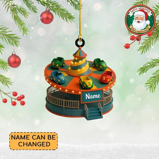 Discover Personalized Amusement Park Arcade Christmas Ornament, Amusement Ride Ornament, Carnival Holiday Ornament, Amusement Park Decor Thdso-2626