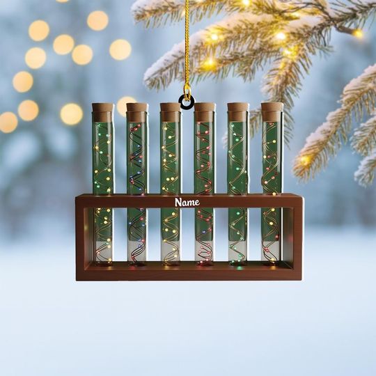 Discover Personalized Science Tube Christmas Ornament, Lab Room Ornament, Scientist Ornament Gift, Laboratory Science Club Ornament Gift Thdso-2622