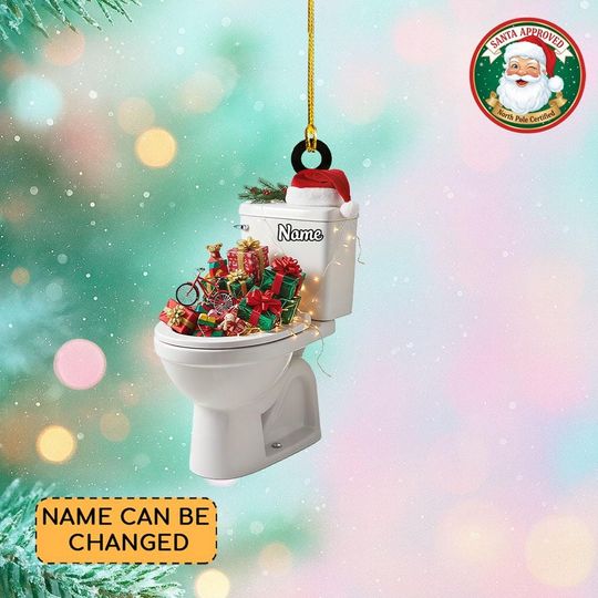 Discover Personalized Toilet Christmas Ornament, Full Of Gift Toilet Ornament, Toilet Decor, Bathroom Ornament, Restroom Ornament Decor Thdso-2624