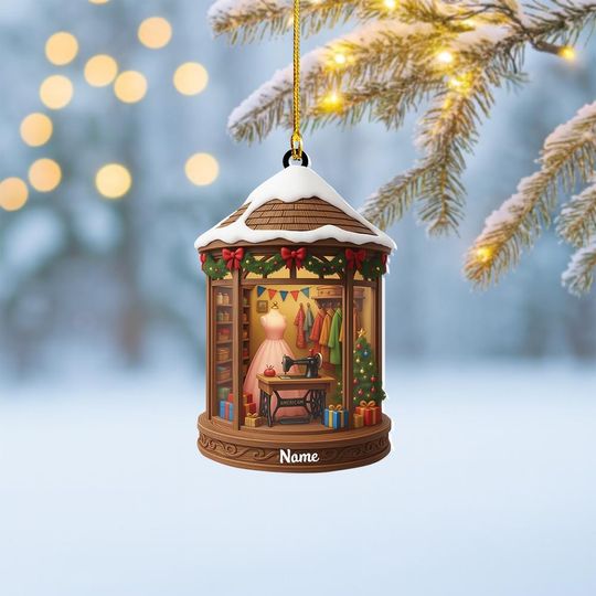 Discover Personalized Tailor Shop Christmas Ornament, Sewing Christmas Ornament, Tailors Ornament Gift, Clothing Fashion Store Ornament Thdso-2613