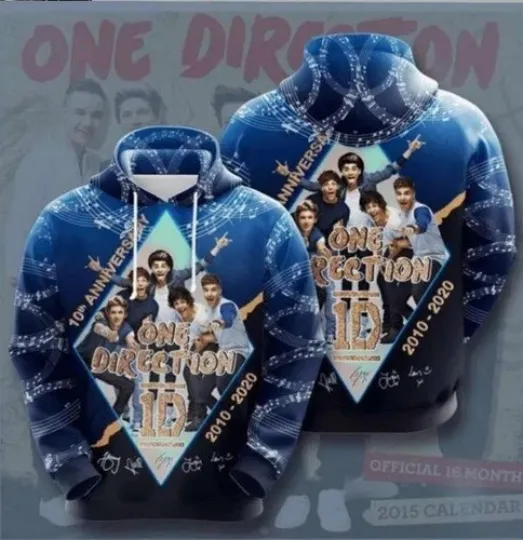 One Direction Anniversary 3D Pullover Hoodie