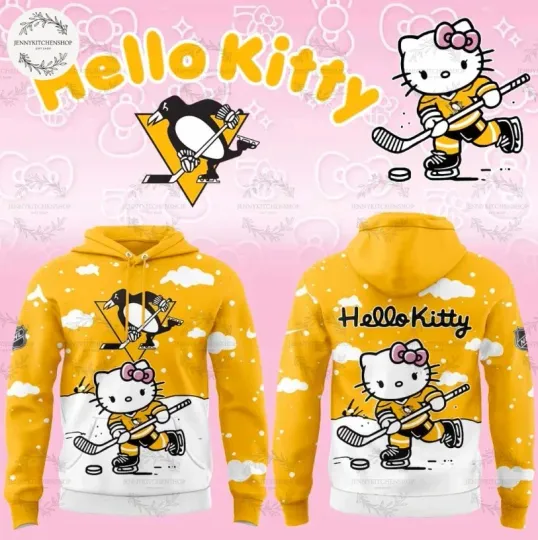 Discover Pittsburgh Penguin X Hello Kitty Fans New 3D Hoodie