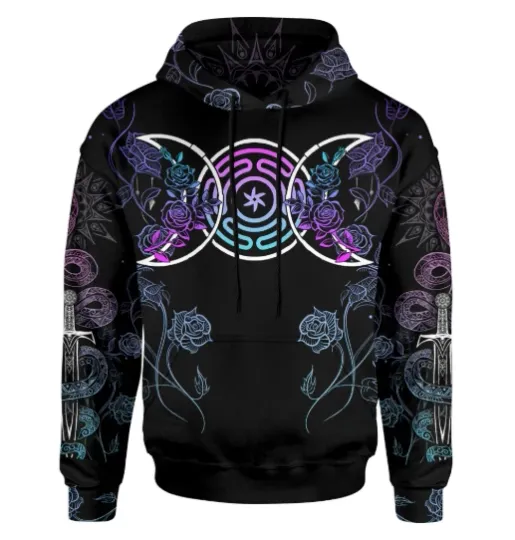 Discover Hecate Triple Moon Goddess 3D All Over Print Hoodie