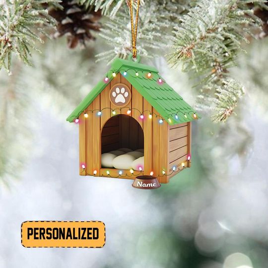 Discover Personalized Dog House Christmas Ornament, Dog House Ornament, Dog Lovers Ornament, Dog Mom Ornament Gift, Dog Kennel Ornament
