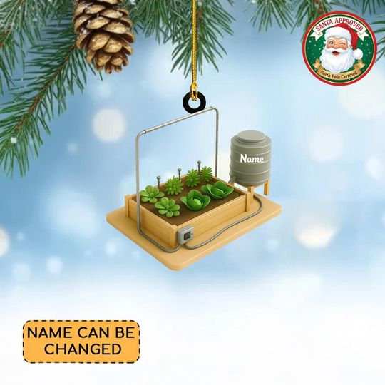 Discover Personalized Garden Watering Bed Christmas Ornament, Garden Raised Bed Christmas Ornament, Gardener Ornament, Planting Ornament