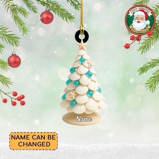 Discover Personalized Sea Glass Christmas Ornament, Coastal Christmas Ornament, Sea Glass Ornament Gift, Beach Sea Ocean Lovers Ornament