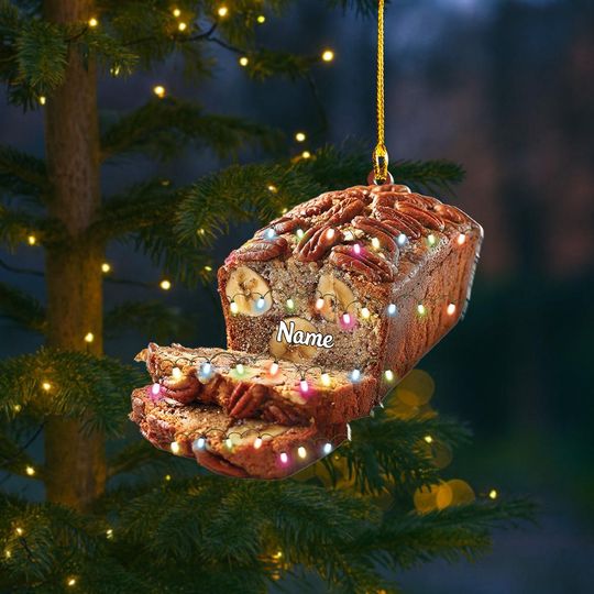 Discover Personalized Banana Pecan Cake Christmas Ornament, Banana Pecan Ornament, Cake Cooking Ornament Decor, Food Xmas Ornament Gift