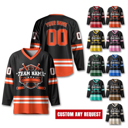 Discover Custom Unisex Adult Hockey Jersey with Personalized Name and Number for Sports Team Fans