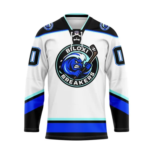 Discover Biloxi Breakers Personalized White Lace Hockey Shirt Fan Gear
