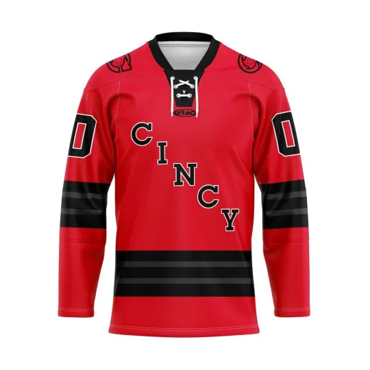 Discover Cincinnati Cyclones Personalized 2025/26 Red Lace Hockey Shirt Fan Gear