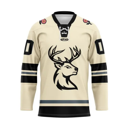 Discover Iowa Heartlanders Personalized 2025/26 Cream Lace Hockey Shirt Fan Gear
