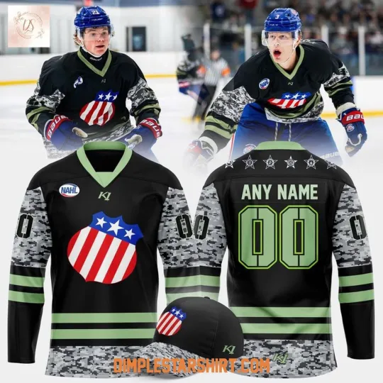 Discover Custom Rochester Jr. Americans Military Appreciation Night 2025 Hockey Shirt