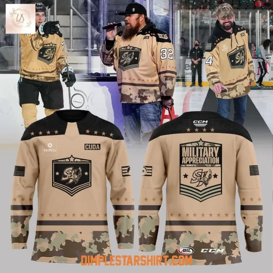 Personalized San Jose Barracuda Celebrating Veterans Day 2025 Hockey Shirt Men's