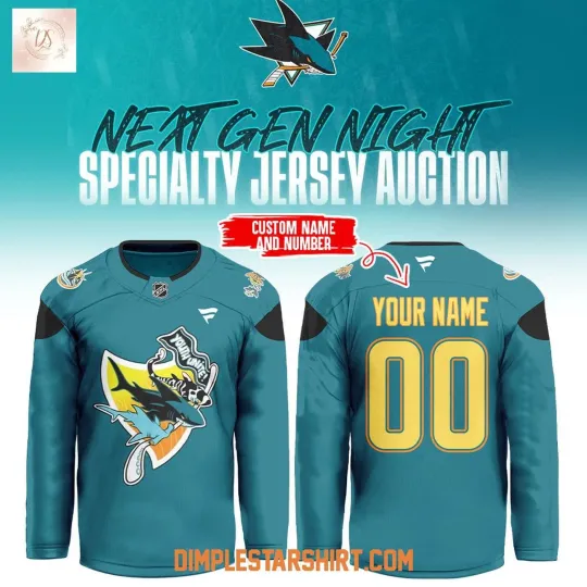 Discover Personalized San Jose Sharks Next Gen Night Hockey Shirt Men's Fan Gear Gift
