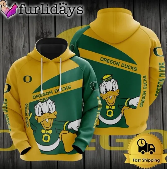 Oregon city Duck Football Mascot 3D Hoodie Gift For Chirstmas