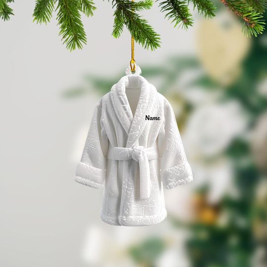 Discover Bathrobe Christmas Ornament, Bathrobe Flat 2D Holiday Decor, Relaxation Lover Ornament, Gift for Spa & Self-Care Enthusiasts TD-0813-HQPY