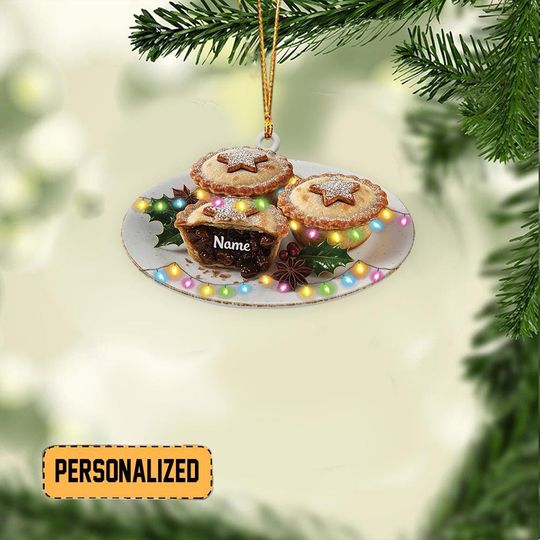 Discover Personalized Mince Pie Christmas Ornament, Food Cake Cuisine Ornament, Cooking Ornament Gift, Kitchen Ornament Holiday Decor TD-1105-ABLG