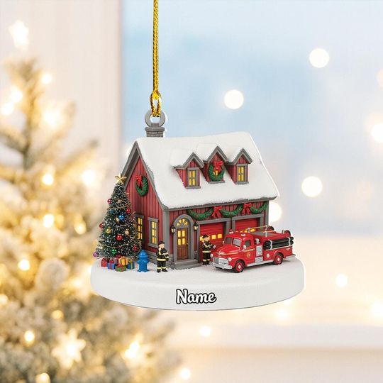 Discover Personalized Fire Station Christmas Ornament, Firefighter Ornament, Fire Truck Ornament, Fire Engine, Fire Department Ornament Thdso-2489
