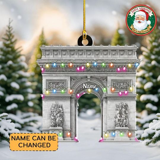 Discover Personalized Arc de Triomphe Christmas Ornament, Arc de Triomphe Ornament Decor, Arc de Triomphe Gift, Xmas Paris Travel Ornament NN1-678
